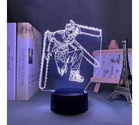 ITOMUN Lampada Anime Chainsaw Man Manga Figura per Bambini Camera Decorazione Lampade Manga Acrilico 3D Illusione Luce Notturna Batteria USB Regalo di Compleanno Bambino