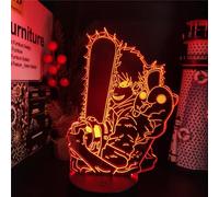 ITOMUN Lampada LED 3D Chainsaw Man Anime Denji Makima Pochita Figura Decorazione Camera da Letto Manga Regalo Lampada da Tavolo Luci Notturne per Ragazzo