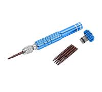 Itonash 5 su 1 Cacciavite, Strumenti Hardware in Lega di Alluminio con Manico Ergonomico e Ruota del Cuscinetto Superiore per la Manutenzione del Telefono di Gioielli (Blu)