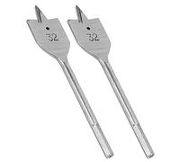 Itonash Bit per Trapano in Legno Piatto, Bit per Trapano a Vanga 2 Pcs con Design di Spina per Taglio per Lavorazione del Legno, in Acciaio Al Carbonio Alto, Apertura di Fori 32 Mm,