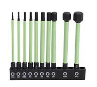 Itonash Bitta per Trapano a Chiave Esagonale 10 Pezzi, S2 in Acciaio Strong Magnetico a Prova di Corruccettico Verde, con Rivestimento Speciale Facile Perforazione e Funzionamento