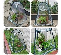 Itonash Copertura per Serra da Giardino Portatile, Protezione per Piante in PVC PEVA Trasparente con Telaio in Acciaio per Molle, per Piccole Piante Fragole Verdure 70x70x80 Cm (Colore Assortito)