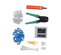 Itonash Kit di Strumenti di Riparazione di Rete, Tester per Cavi Multifunzionale con Connettori RJ45 RJ11 e Stripper per Cat5 per Cat5 Cat6, Cavo Coassiale RG58 RG59