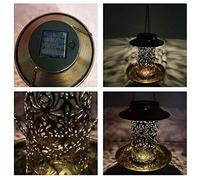 Itonash Mangiatoia per Uccelli Solare, Lanterna in Metallo da Esterno con Luci Solari e Gancio per la Decorazione del Giardino, per gli Amanti degli Uccelli (Bronzo)