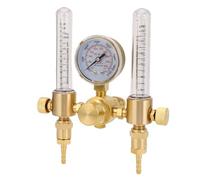 Itonash Metro di Flusso del Regolatore Dell'argon, Doppia Uscita 0-60cfh 0-4500 Psi CGA580 Inlet con Connettore Tubo di 1/4 di Pollice, per Elettronica di Taglio della Saldatura TIG MIG