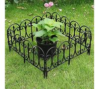 Itonash Recinzione da Giardino da 5 Pezzi, Recinzione Decorativa in Plastica Nera per Confine da Cortile con Design a Fibbia per Protezione degli Animali per Aiuole e Prati