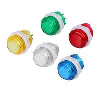 Itonash Set da 5 Pezzi Pulsante Illuminato a LED con Materiale di Alta qualità, LED dello Stesso Colore, Corpo Trasparente, Design Rotante per Console in Legno/metallo, Console di
