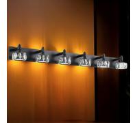 ITOSUI Lampada da Bagno Moderna Nera a 4 luci LED dimmerabili in Cristallo per sopra Lo Specchio, Eleganti luci da Parete per Il Bagno con Finitura