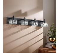 ITOSUI Lampada da Bagno Moderna Nera a 4 luci LED dimmerabili in Cristallo per sopra Lo Specchio, Eleganti luci da Parete per Il Bagno con Finitura
