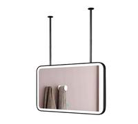 ITOSUI Specchio da Trucco Rettangolare Illuminato a LED con Pulsante antiappannamento, luminosità Regolabile, per Hotel, pensioni, ristoranti (Nero, 130x70 cm)