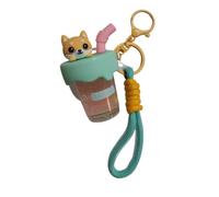 ITOTAL Bubble Tea Hippo Pink & Purple Kawaii Keyring with Carabiner