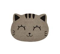 I-TOTAL - Zerbino Ingresso casa/Tappetino per entrata in Fibra di Cocco Resistente 70 x 40 x 2 cm (GATTO GRIGIO)