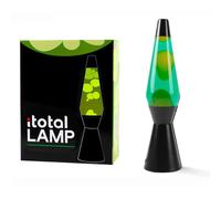 ITotal Lampada Lava 36 cm con Base Nera, Liquido Verde e Cera Gialla cod. XL2341