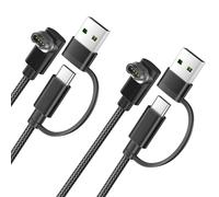 Itramax 2-in-1 USB-A Cavo Ricarica per Garmin 1.2M 2-Pezzi,Caricatore per Fenix 8 7 6 5 Plus,Approach S70 S62 S60 S42 S40 G12,Vivomove 3 3S,Quatix 8 7 Pro,Tactix 7 Standard,Vivosmart 5,Swim 2 - Nero