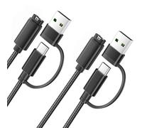 Itramax 2-in-1 USB-A Cavo Ricarica per Garmin 1.2M 2-Pezzi,Caricatore per Fenix 8 7 6 5 Plus,Approach S70 S62 S60 S42 S40 G12,Vivomove 3 3S,Quatix 8 7 Pro,Vivosmart 5,Tactix 7 Standard,Swim 2 - Nero