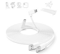 Itramax Cavo di Alimentazione USB C Piatto 3M 2 Pezzi,90 ° Cavo di Ricarica | Sostitutivo USB A a Type C,per Blink Outdoor 4/Mini 2 2K+,Tapo C120,Ring Pan-Tilt Indoor,eufy SoloCam S340/S220,EZVIZ,Bianco