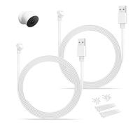 Itramax Cavo Piatto Solo per Google Nest Cam (Batteria),10M/33FT 2 Pezzi | Câble Résistant aux Intempéries.Alimentation Continue.Pour Usage Extérieur/Intérieur.USB 5V/2A ou Plus.Adaptateur Non Inclus.