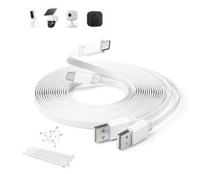 Itramax Cavo Prolunga USB A a USB C Piatto 5M,2 Confezioni Extra Lungo per Videocamera Sorveglianza Blink Outdoor 4/Mini 2 2K+,eufy Cam S3 Pro,3C/S300,3/S330,SoloCam S340/S220/C210/S40,EZVIZ H6,Bianco