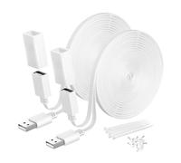 Itramax Cavo Prolunga USB A Piatto Maschio a Femmina 4.5M 2 Pezzi,Bianco | Cavo di Alimentazione per Telecamere di Sicurezza Wyze v4/OG,Blink Mini/Outdoor 4,Google Nest,Ring,con Copertura in Silicone