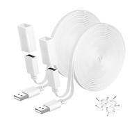Itramax Cavo USB Prolunga 9 Metri Bianco 2Pezzi,Cavo di Alimentazione Piatto di Ricarica,Cavo Extender USB Impermeabile Compatibile con WYZE Cam V4/V3/V2,WYZE Cam OG,Blink 4(4th Gen),Blink XT,Mini