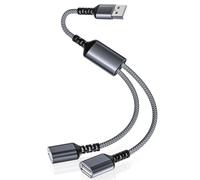 Itramax Cavo USB Splitter Y 1M,Filo Prolunga USB 1 Maschio a 2 Dual Femmina,Doppia Porta USBA Sdoppiatore,Adattatore Estensione per Dati Ricarica per Xbox One Series,Laptop,Mac,Tastiera,PS4,PS5