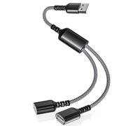 Itramax Cavo USB Splitter Y 1M,Filo Prolunga USB A 1 Maschio a 2 Dual Femmina,Doppia Porta Multipresa USB Sdoppiatore,Caricatore Dati Adattatore Alimentazione per Mac,Auto,Xbox One,PS4,PS5,PC
