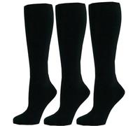 ITRAT 3 paia di calzini alti al ginocchio per ragazze e ragazzi, calzini lunghi in cotone per uniforme scolastica, calze morbide e confortevoli, per bambini, essenziali per il rientro a scuola, Nero