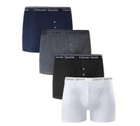 ITRAT Boxer classici da uomo con elastico in vita, con bottoni, design elasticizzato, traspirante, colori assortiti, confezione multipla da 3, Nero, Grigio Navy Bianco, L