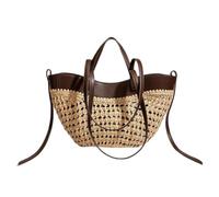 ITRHJTGP borsa intrecciata Borsa in paglia intrecciata cava | Borsa da donna Borsa a tracolla da spiaggia for vocazione estiva