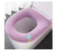 ITRHJTGP coprisedile WC Imbottito 1 pz Copriwater Universale Invernale Caldo Lavabile a Forma di O in Maglia Tinta Unita per Il Bagno e Il Relax in casa(Thick Pink)