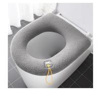 ITRHJTGP coprisedile WC Imbottito 1 pz Copriwater Universale Invernale Caldo Lavabile a Forma di O in Maglia Tinta Unita per Il Bagno e Il Relax in casa(Thick Gray)