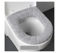 ITRHJTGP coprisedile WC Imbottito Sedile WC Universale con Cuscino a Contrasto, in Peluche Spesso, a Forma di O, copriwater Maniglia, Accessorio for Il Bagno per Il Bagno e Il Relax in casa(A Grey)