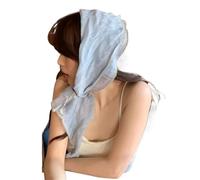 ITRHJTGP Fascia triangolare per capelli Fascia triangolare alla moda in cotone e lino, piccola sciarpa sottile, turbante, foulard, scialle, estiva per acconciature e decorazioni(Blue)