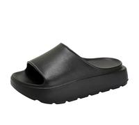ITRHJTGP pantofole da doccia da donna Ciabatte estive da spiaggia con suola spessa in EVA donna, piattaforma, for interni ed esterni, leggere e antiscivolo, bagno, 2025 Per quotidiano(Black,40-41)