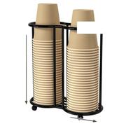 ITRHJTGP Paper Cup Holder Multifunctional Kitchen Paper Cup Holder Plastic Organizier Picker Large Capacity Per Ufficio(Double Grid Black)