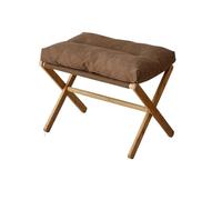 ITRHJTGP Pouf Poggiapiedi Poggiapiedi pieghevole in bambù con seduta imbottita morbida - Portatile for ufficio e uso domestico, design salvaspazio, mobili per Camera da Letto(Coffee)