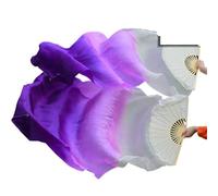 ITRHJTGP Ventaglio per Danza del Ventre 1 Paio di Veli Lunghi da Donna for Danza del Ventre in Seta Sinistra Destra for Spettacoli Lode per Ballo(Color 1,180cm 1pair)