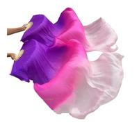 ITRHJTGP Ventaglio per Danza del Ventre 1 Paio di Veli Lunghi da Donna for Danza del Ventre in Seta Sinistra Destra for Spettacoli Lode per Ballo(Color 18,120cm 1pair)