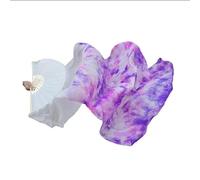 ITRHJTGP Ventaglio per Danza del Ventre Ventaglio di Danza del Ventre in Vera Seta 1 Paio/Pezzo Ventagli Lunghi Mano Destra Fatti a Tie-Dye Moderno per Ballo(Color2,230x90cm-Real Silk)