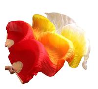 ITRHJTGP Ventaglio per Danza del Ventre Ventaglio di Seta Danza del Ventre in Stile Ventagli Lunghi in Vera Colore sfumato Fatti a Mano(18,250- Imitation Silk)