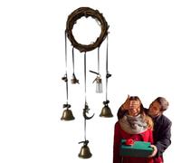 itrimaka Campanella a in Rattan, Campanelle delle Streghe, Campanelli eolici durevoli, Campane da Strega, Decorazioni per Maniglie per Porte, campanelli eolici Classici a energia positiva
