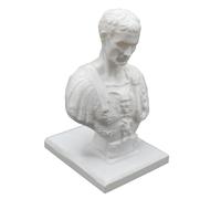 itrimaka Portapenne Idi di Marzo - Portapenne con Statua del Busto di Giulio Cesare - Organizzatori da Scrivania Creativi in Resina Bianca Classica con Base da Tavolo