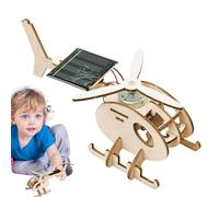 itrimaka Puzzle in legno, kit modellino di aeroplano - Kit modello di elicottero puzzle ad energia solare - Kit modello aereo ad energia solare, sviluppo di abilità pratiche, assemblaggio di