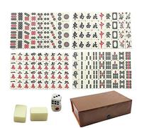 itrimaka Set Mahjong Formato Viaggiatore - Set Completo Majiang con 144 Tessere | mAh Jong Set di Giochi in Versione Cinese Tradizionale per la Raccolta di Amici di Feste a casa in Viaggio