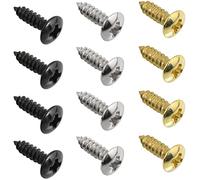 ITROLLE - Vite per battipenna a vite, 150 pezzi, colore: nero dorato e argento, per chitarra e basso, viti per fissaggio a piastra antigraffio per viti Strat Tele