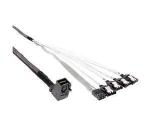ITS 0,50 METRI Cavo Mini SAS, SFF-8643 a 4x SATA + Sideband, 0,5m, connettore 90