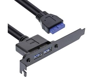 ITS 0,50 METRI Staffa PCI, 2 porta USB 3.0 esterne, 1x IDC 19 pin femmina intern