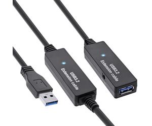 ITS 10 METRI Cavo USB 3.0 M-F, Attivo, prolunga, nero