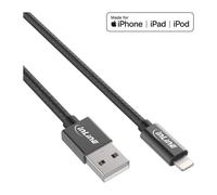 InLine® - Cavo Lightning USB per iPad, iPhone, iPod, nero/alluminio, 2 m