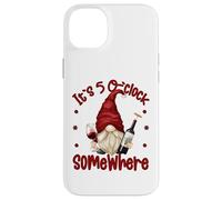 Its 5 O Clock Somewhere Funny Drunk Gnome With Wine Bottle Custodia per iPhone 14 Plus